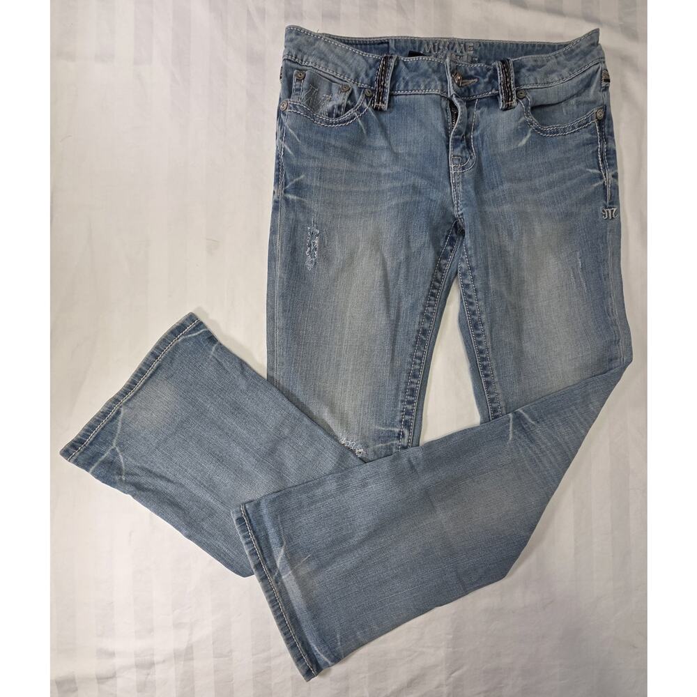 Miss Me Jeans Women's Measures 30x28 Bootcut M Series Thick Embroidered - Picture 2 of 13